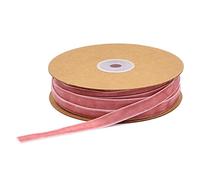 Wisafory Nastro di velluto, 20 metri × 10 mm, nastro decorativo in velluto su un lato, nastro decorativo in velluto, per fai da te, colore rosa