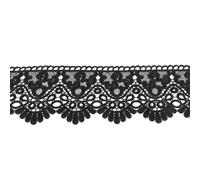 Wisafory Nastro in pizzo, larghezza 10 cm, in pizzo con motivo floreale, in stile vintage, decorazione in pizzo, per cucito, artigianato, matrimonio, scrapbooking, confezione regalo, colore nero, 2