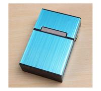 Wisafory Portasigarette in metallo, con chiusura magnetica, in alluminio, elegante scatola per sigarette standard, per 20 pezzi, da uomo e da donna, blu