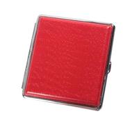 Wisafory Portasigarette in metallo, stile retrò, per sigarette, per tasche dei pantaloni e camicie, coccodrillo/rosso