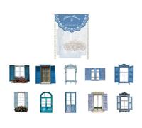 Wisafory Set di 10 adesivi decorativi per porte e finestre, autoadesivi, per finestre, per lavori fai da te, album fotografici, diari, album di ritagli, album di ritagli, 10 pezzi