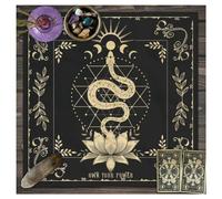 Wisafory Tovaglia con biglietti di tarocchi, motivo luna fase, fiori per altare, spirituale, altare, tarocchi, stregoneria, astrologia, quadrato, arazzo celeste, stile 1, 49 x 49 cm