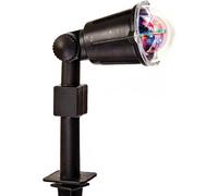 Wiscom Proiettore LED RGB Rotante, Lampada da Giardino 4W Effetto Meteora Multicolore, Picchetto per Esterno (bianco)