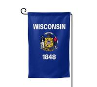 Wisconsin Bandiera dello Stato Stampa Bandiere di Benvenuto Cortile Decorazione Esterna Tutte le Stagioni Giardino Patio Bandiera 30x45 cm Diverse Forme