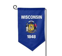 Wisconsin Bandiera dello Stato Stampa Bandiere di Benvenuto Cortile Decorazione Esterna Tutte le Stagioni Giardino Patio Bandiera 30x45 cm Diverse Forme