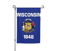 Wisconsin Bandiera di Stato Stampa Resistente allo sbiadimento Bandiere da Giardino Tutte le Stagioni Bandiera Outdoor Yard Decor Per Portici