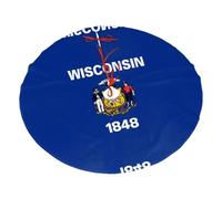 Wisconsin - Base decorativa per albero di Natale, in pile di poliestere, con stampa con bandiera dello Stato del Wisconsin, 76,2 cm