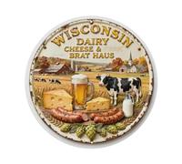 Wisconsin Dairy Cheese & Brat Haus, targa rotonda in metallo