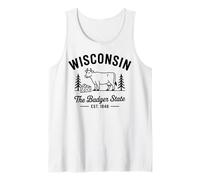 Wisconsin Formaggio Dairy Mucca Badger State Pride Est 1848 Home Canotta