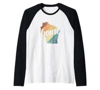 Wisconsin Home Stati Uniti America Stato Maglia con Maniche Raglan