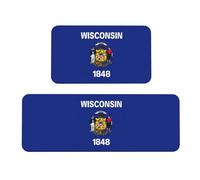 Wisconsin - Set di 2 tappetini da cucina con stampa bandiera dello Stato, lavabili, accessori da cucina