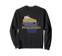 Wisconsin State Outline Map Stati Uniti Felpa