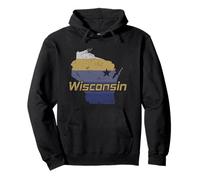Wisconsin State Outline Map Stati Uniti Felpa con Cappuccio