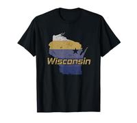 Wisconsin State Outline Map Stati Uniti Maglietta
