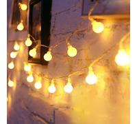 wisdom line Catena di luci a batteria, Stringa luminosa colorata 16 m, 160 LED, 8 modalità, bianco caldo, impermeabile, per interni ed esterni
