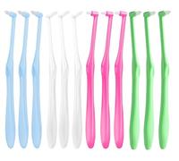 Wisdom - Spazzolino da denti Interspace, spazzolino singolo a ciuffo con coperchio, spazzolino da denti a ciuffo singolo, spazzolino a testa piccola, per la pulizia dentale delle gengive sensibili