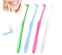 Wisdom - Spazzolino da denti Interspace, spazzolino singolo a ciuffo con coperchio, spazzolino da denti a ciuffo singolo, spazzolino a testa piccola, per la pulizia dentale delle gengive sensibili