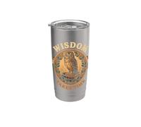 Wisdom Takes Time Owl Books Autunno Bicchiere termico in acciaio inox doppia parete