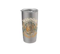 Wisdom Takes Time Owl Books Autunno Bicchiere termico in acciaio inox doppia parete