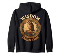 Wisdom Takes Time Owl Books Autunno Felpa con Cappuccio