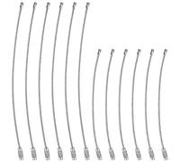 Wisdompro,12 anelli in filo di acciaio inossidabile da 2 mm per appendere etichette per bagagli, chiavi e custodi di etichette identificative, confezione da 12 pezzi, 6.3 inch, Anelli ad anello