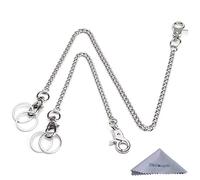 wisdompro Catena Portachiavi 20.3 e 40.5 cm, Argento Catena di Pantaloni con 1 Gancio Girevole Portachiavi e 2 Anelli Portachiavi, Catena per Tasca Catena Portafogli per Chiavi, Portafoglio, Badge