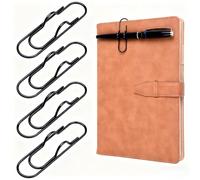 Wisdompro Clip Portapenne 12 pezzi, Portapenne in Acciaio Inox per Notebook, Libri, Diario, Appunti, Carta, ecc. - Si Adatta a Quasi Tutte le Dimensioni Della Penna 1.8 X 6.6 cm (Nera)
