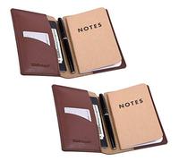 Wisdompro - Confezione da 2 custodie per quaderni in pelle sintetica per appunti sul campo o altri quaderni tascabili da 3,5 x 5,5 cm, colore: Marrone