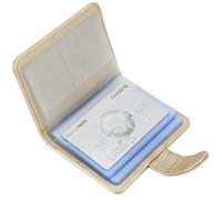 wisdompro Porta Carte di Credito RFID Secure, Porta Tessere con 20 Scomparti e 7 Piccole Griglie, per Uomo e Donna Carta D'identità, Carte di Credito, Scheda SD, Moneta, Oro (Verticale)