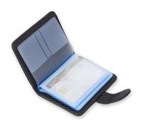Wisdompro Porta Carte di Credito RFID Secure, Porta Tessere con 20 Scomparti e 7 Piccole Griglie, per Uomo e Donna Carta D'identità, Carte di Credito, Scheda SD, Moneta, Nero (Verticale)