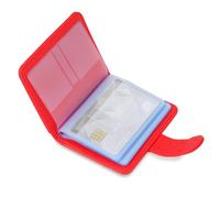 wisdompro Porta Carte di Credito RFID Secure, Porta Tessere con 20 Scomparti e 7 Piccole Griglie, per Uomo e Donna Carta D'identità, Carte di Credito, Scheda SD, Moneta, Rosso (Verticale)