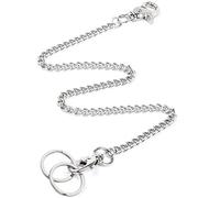 Wisdompro - Portachiavi da tasca resistente, lungo 40,6 cm, con chiusura a moschettone e 2 anelli per poter essere agganciato ai jeans 16"