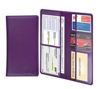 wisdompro Portafoglio per documenti auto,in finta pelle di alta qualità,per registrazione e assicurazione,custodia per documenti per veicoli,organizer per carta d'identità,patente di guida,chiavi