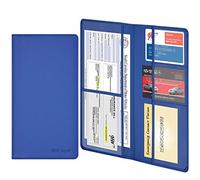 wisdompro Portafoglio per documenti auto, in finta pelle di alta qualità, per registrazione e assicurazione auto, organizer per documenti per veicoli, per carta d'identità, patente di guida, chiavi e