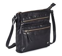 Wise Owl Accessories Borse a tracolla e portamonete piccole in vera pelle da donna - Borsa a tracolla incrociata premium (nappa nera)