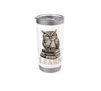 Wise Owl Learn Books Student Back To School Reading Bicchiere termico in acciaio inox doppia parete