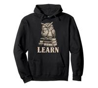 Wise Owl Learn Books Student Back To School Reading Felpa con Cappuccio