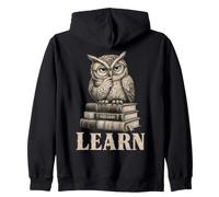 Wise Owl Learn Books Student Back To School Reading Felpa con Cappuccio