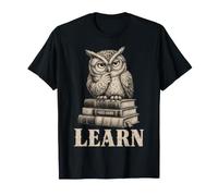 Wise Owl Learn Books Student Back To School Reading Maglietta