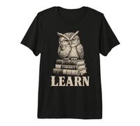 Wise Owl Learn Books Student Back To School Reading Maglietta Premium