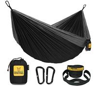 Wise Owl Outfitters - Amaca Singolo/Doppio da Campaggio di Alta qualità - per Outdoor Backpacking e Viaggi - Portatile e Leggere in Nylon Paracadute Resistente, C: SO Nero E Grigio, T: SingolaOwl