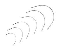 Wisebom 12 Pezzi Curvi Aghi da Cucito Set 6 Stili Aghi in Pelle Cuciti a Mano 2/2, 5/3/3, 5/4/5 pollici Ago Curvo per Cucire per Artigianato e Creazione di Gioielli