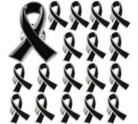 Wisebom 18 Pezzi Spilla a Nastro Giallo, Spille Distintivi Carità Spille Segni Per Promuovere La Consapevolezza della Salute, Decorazioni Personalizzate (Nero)