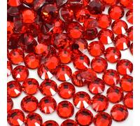 Wisebom 288 Pezzi Strass Rotondi in Acrilico con Retro Piatto, 6.6 mm Rotondi Cristallo Diamante Decorazione, Pietre di Vetro Hotfix Strass a Punta Piatta, Strass di Cristallo Fai da Te (Rosso)