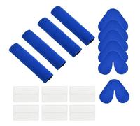 Wisebom 4Pcs Confezione da Fodere per Cinghie CPAP + 6Pcs Cuscinetti di Protezione Nasali per Maschera CPAP, Cuscinetti Comfort per Cinghia CPAP Universali Riducono la Pressione (Blu)