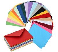 Wisebom 60 Pezzi Mini Buste Colorate per Lettere, 160 mm x 110 mm Buste per Biglietto Colorate Piccole Busta Senza Finestra 20 Colori per Matrimoni Feste Compleanno