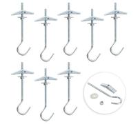 Wisebom 8 PCS Crochets De Plafond, Boulon Ailes Crochet, Crochet de Fixation au Plafond en Acier au Carbone, Crochet pour Plafond à Ressort à Ailettes, pour Plafond Plantes Mur Maison, M4*90mm