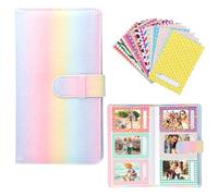 Wisebom Album Polaroid Instax Mini da 108 Tasche 3 Pollici Album Fotografico Piccolo con 20 Adesivi Fotografici per Fotocamera Fujifilm Instax Mini 12 11 9 8 Evo (Strisce arcobaleno)