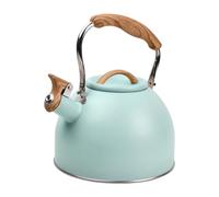 Wisebom Bollitore per Acqua, 3L Bollitore a Induzione in Acciaio Inox Teiera Fischiettante, coperchio e manico in legno, per Fornelli Elettrici, Fornelli a Gas, Piano Cottura