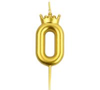 Wisebom Candele di Compleanno Numero, 1Pcs Corona Candele Numeri Oro Candeline Compleanno Dorata, 3D Candele Numerate di Torte Candela per Feste di Anniversario Decorazione (0)